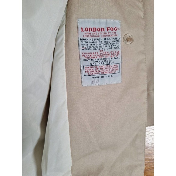 Vintage 80s London Fog Puff Sleeve Overcoat Trench Coat Jacket High Neck 12 - Picture 7 of 9